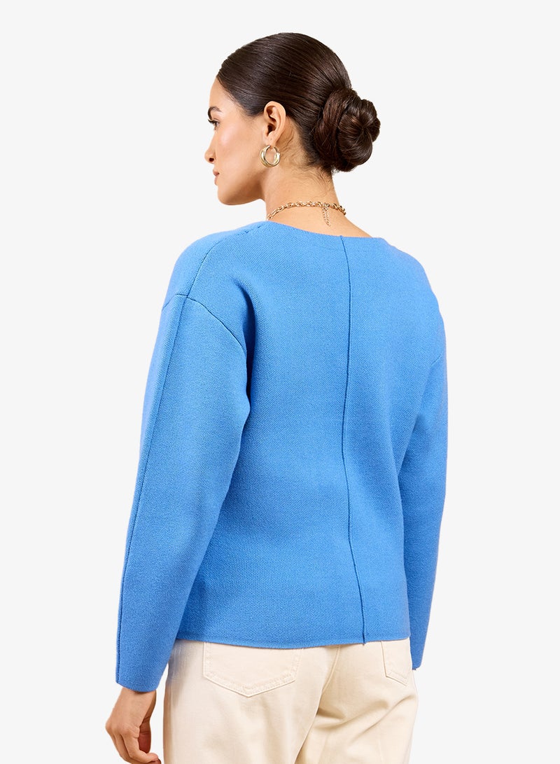 Little Mistress Blue Button Cardi - Image 2